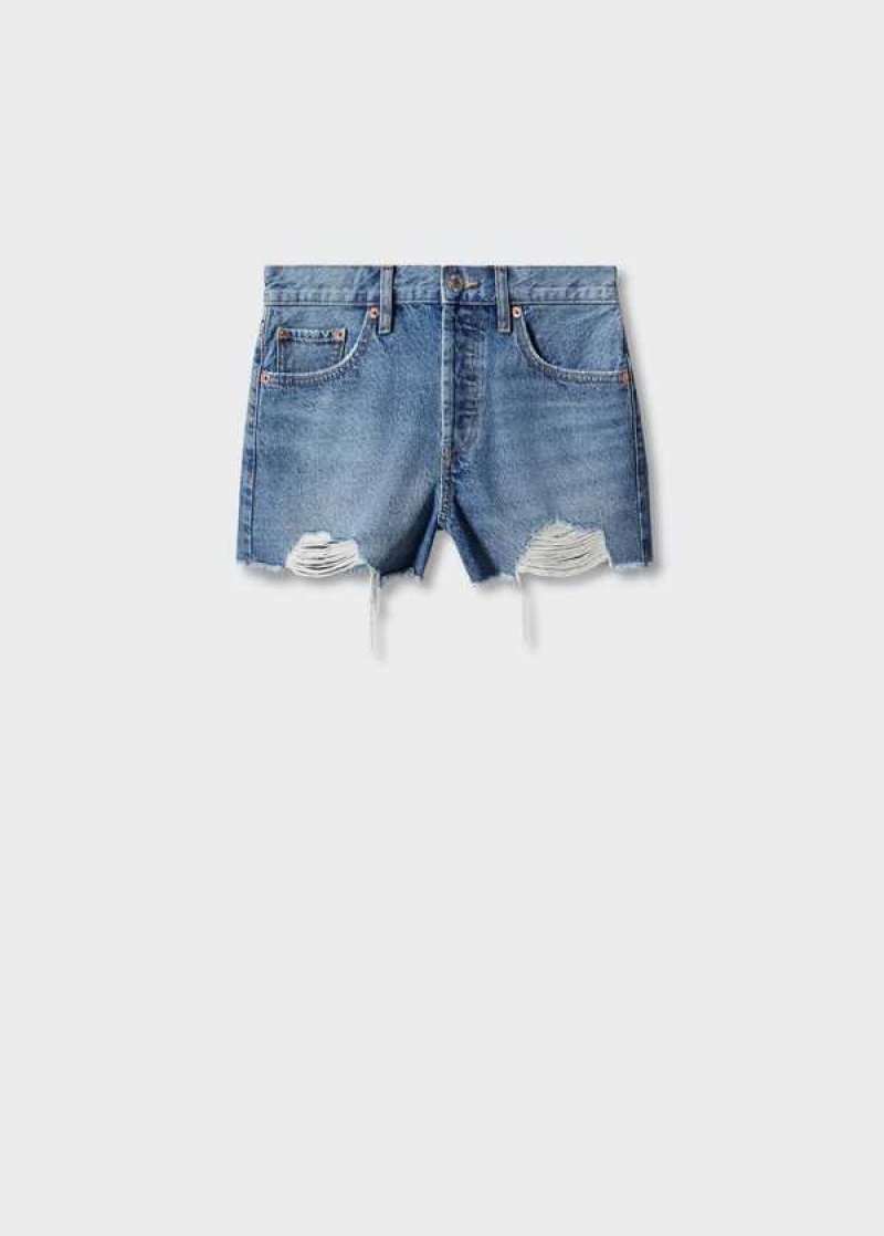 Mango Broken Denim Shorts | MNG-23844