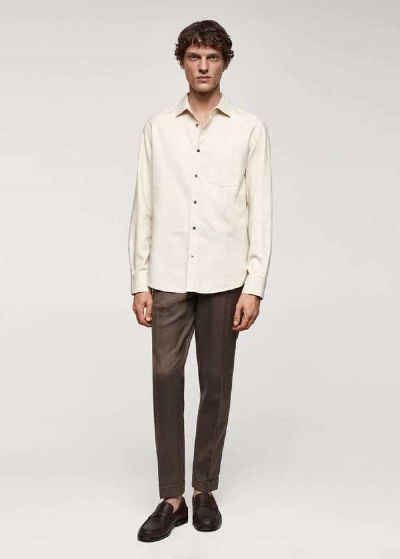 Mango Brushed Bavlněné Twill Shirt | MNG-22234