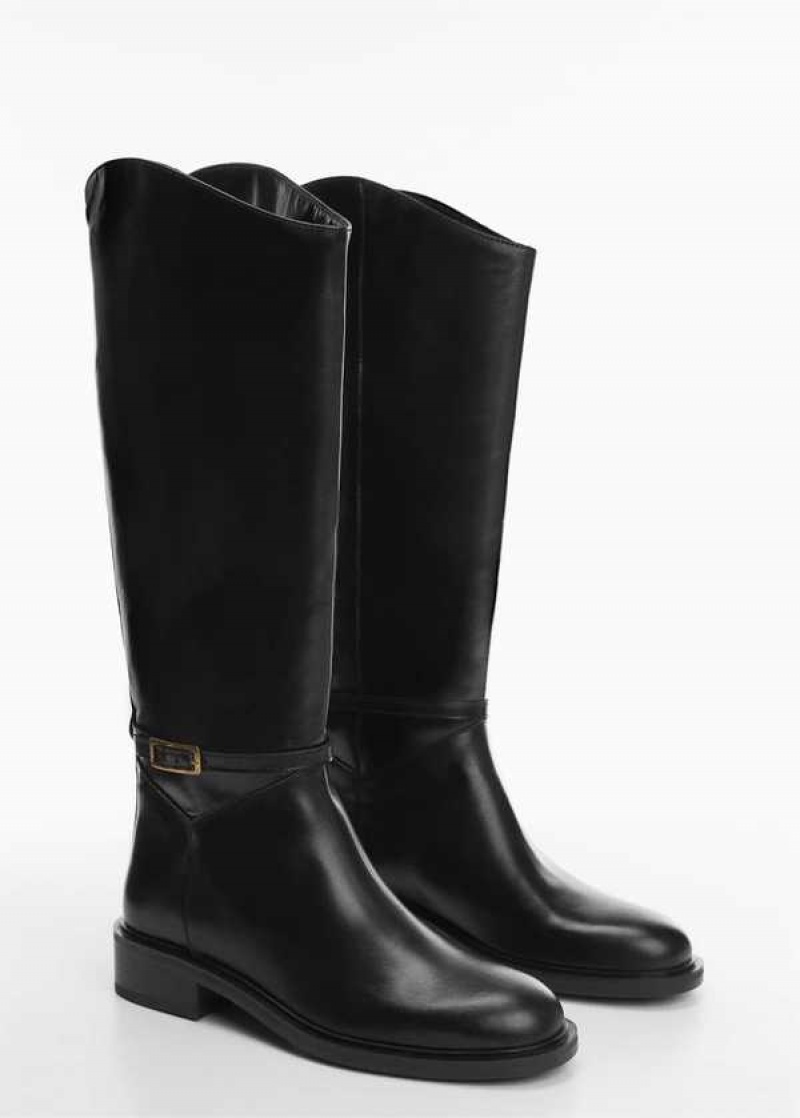 Mango Buckles Læder Boots | MNG-23528