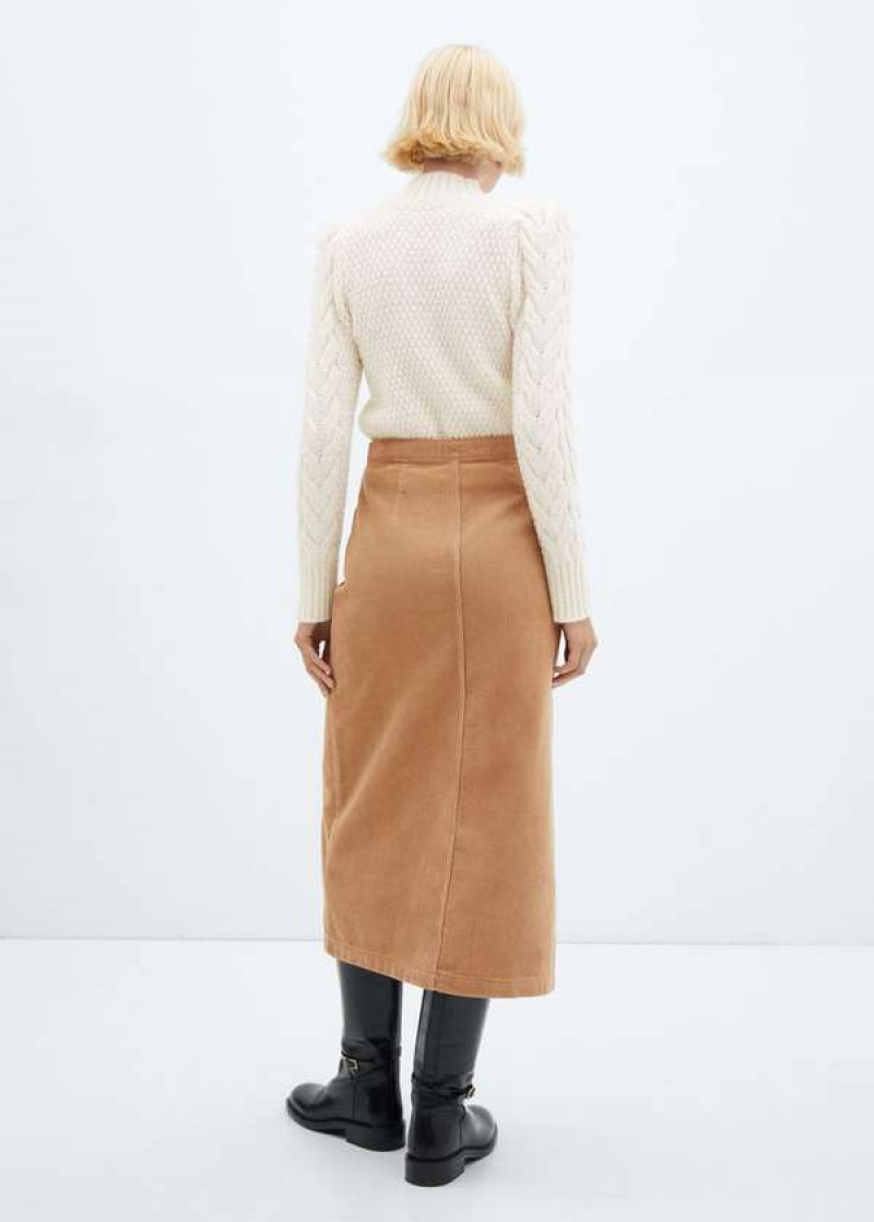 Mango Buttoned Corduroy Skirt | MNG-24170