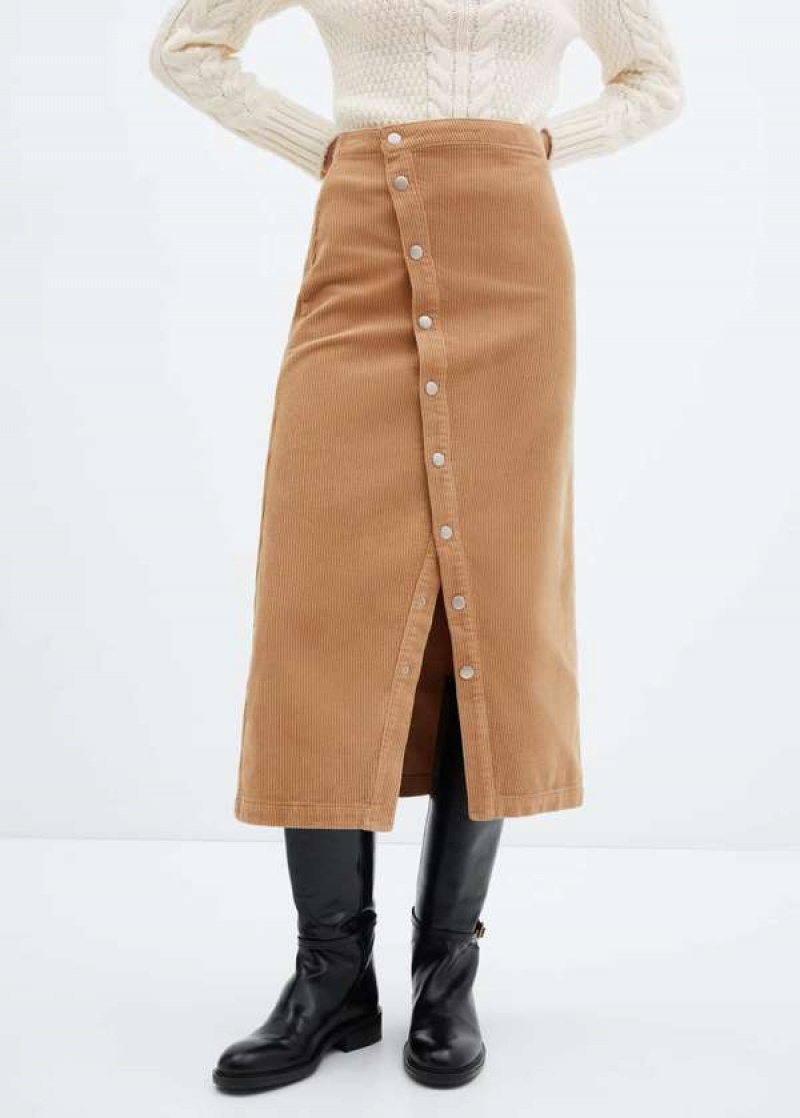 Mango Buttoned Corduroy Skirt | MNG-24170