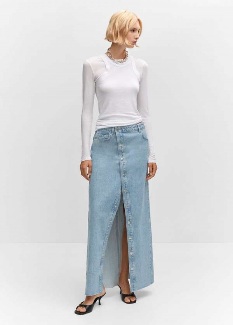 Mango Buttoned Denim Skirt | MNG-24091