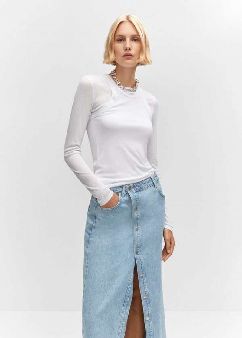 Mango Buttoned Denim Skirt | MNG-24091