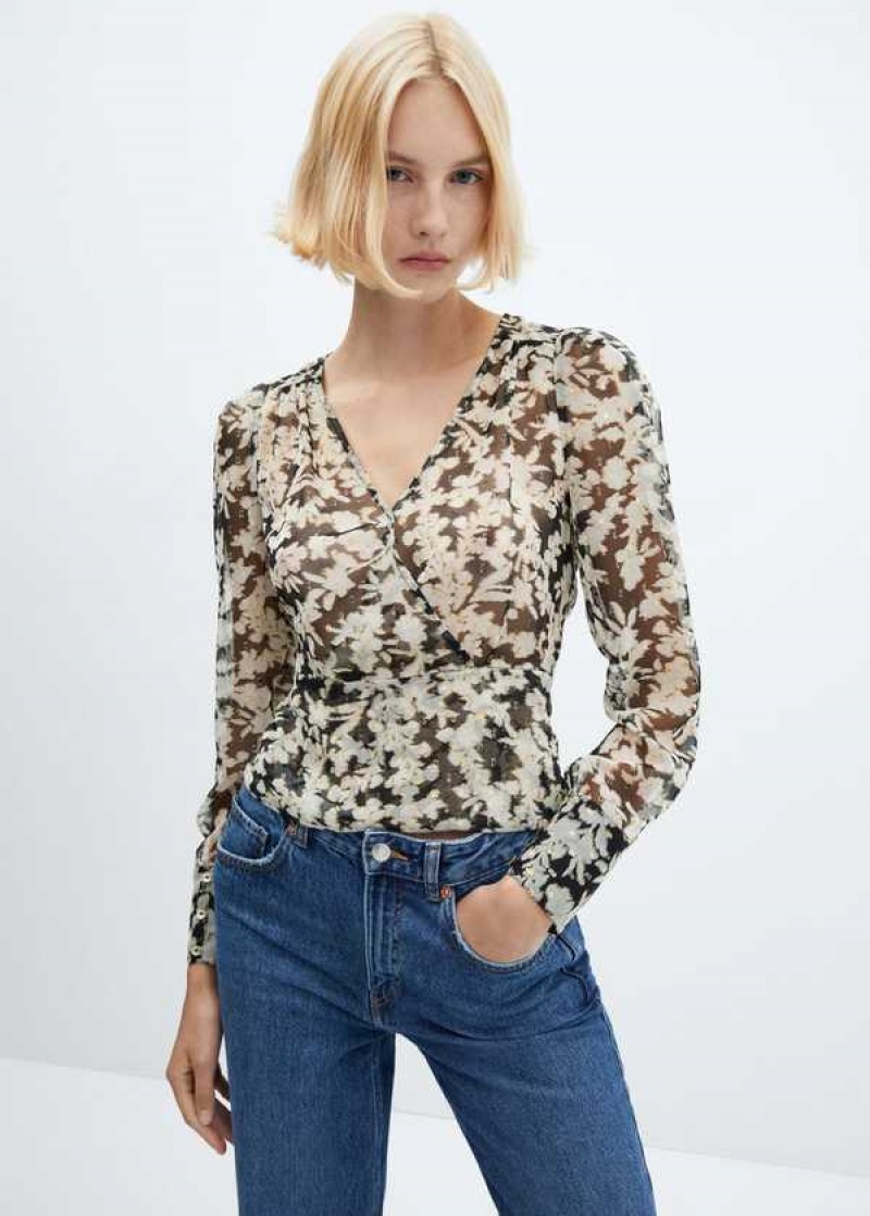 Mango Buttoned Textured Blouse | MNG-25513