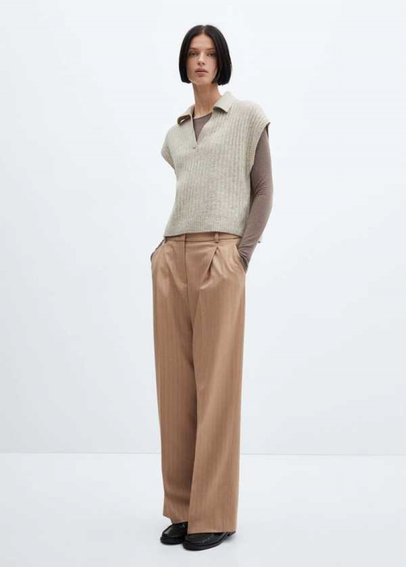 Mango Chalk-stripe Pants | MNG-24569