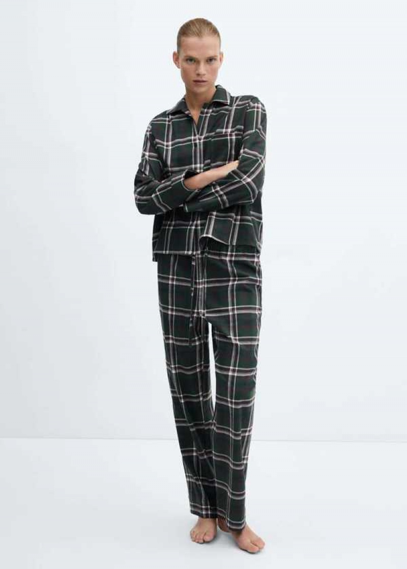 Mango Check Bavlněné Pyjama Pants | MNG-23671