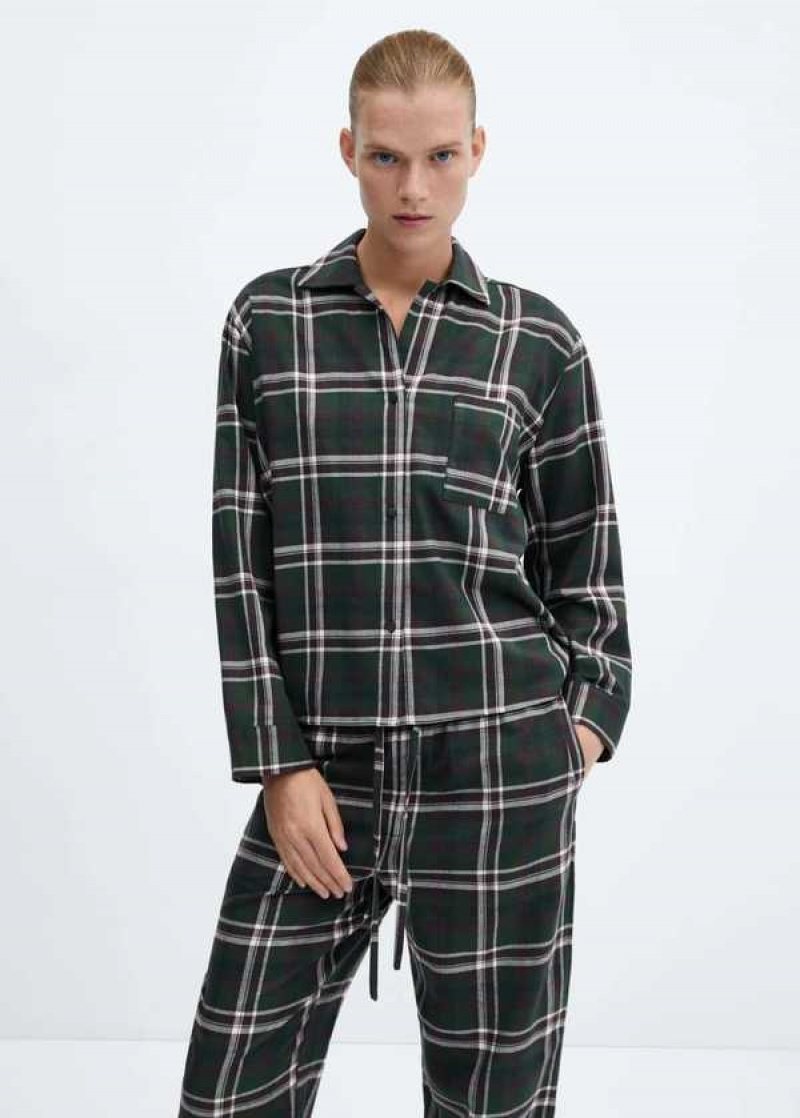 Mango Check Bavlněné Pyjama Pants | MNG-23671