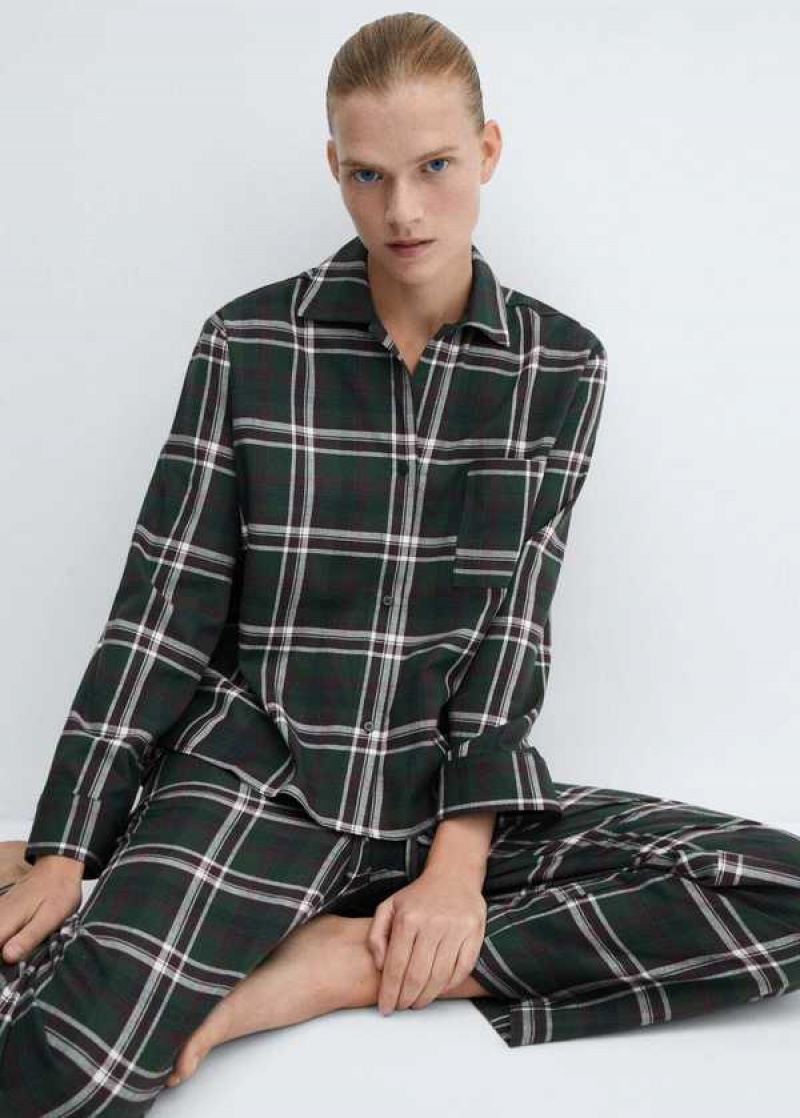 Mango Check Bavlněné Pyjama Pants | MNG-23671