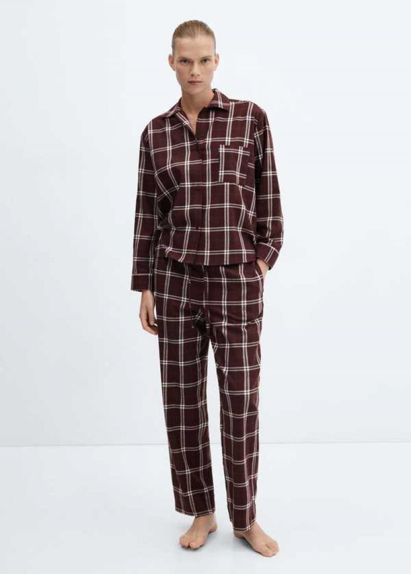 Mango Check Bavlněné Pyjama Pants | MNG-23680