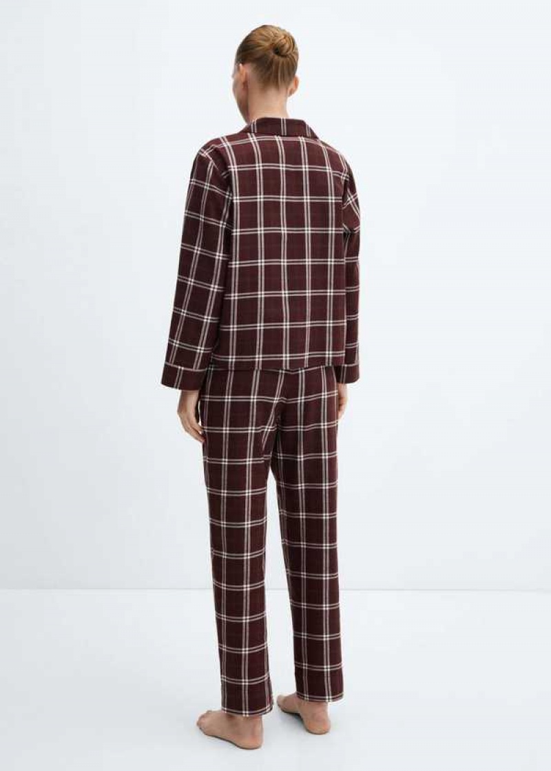 Mango Check Bavlněné Pyjama Pants | MNG-23680