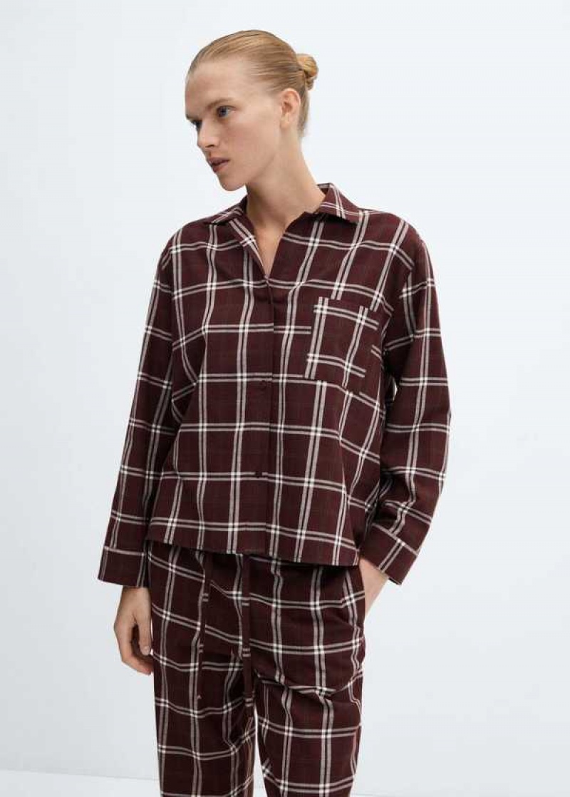 Mango Check Bavlněné Pyjama Pants | MNG-23680