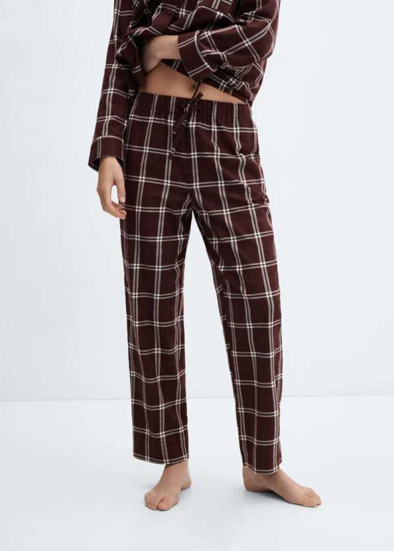 Mango Check Bavlněné Pyjama Pants | MNG-23680