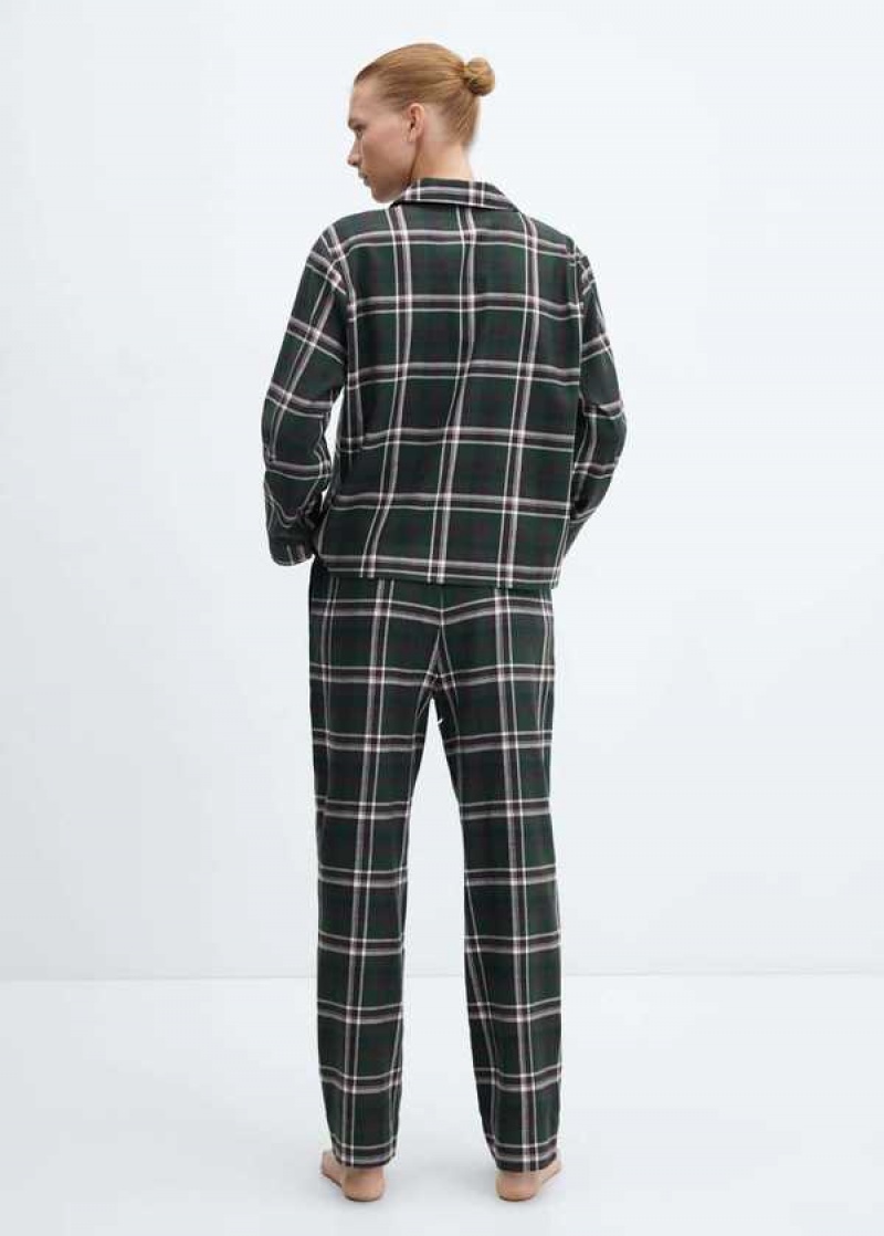 Mango Check Bavlněné Pyjama Shirt | MNG-23705