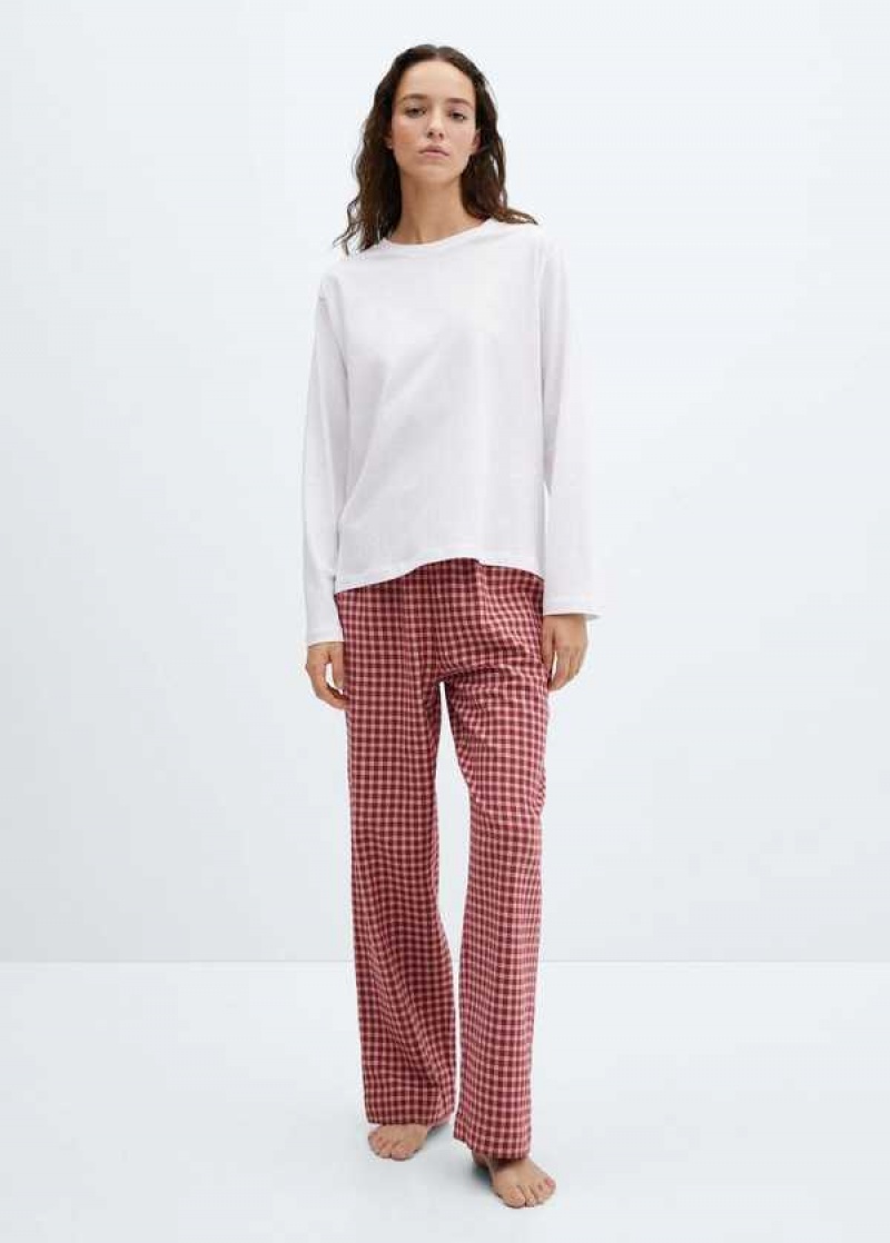 Mango Check Long Pyjamas | MNG-23684