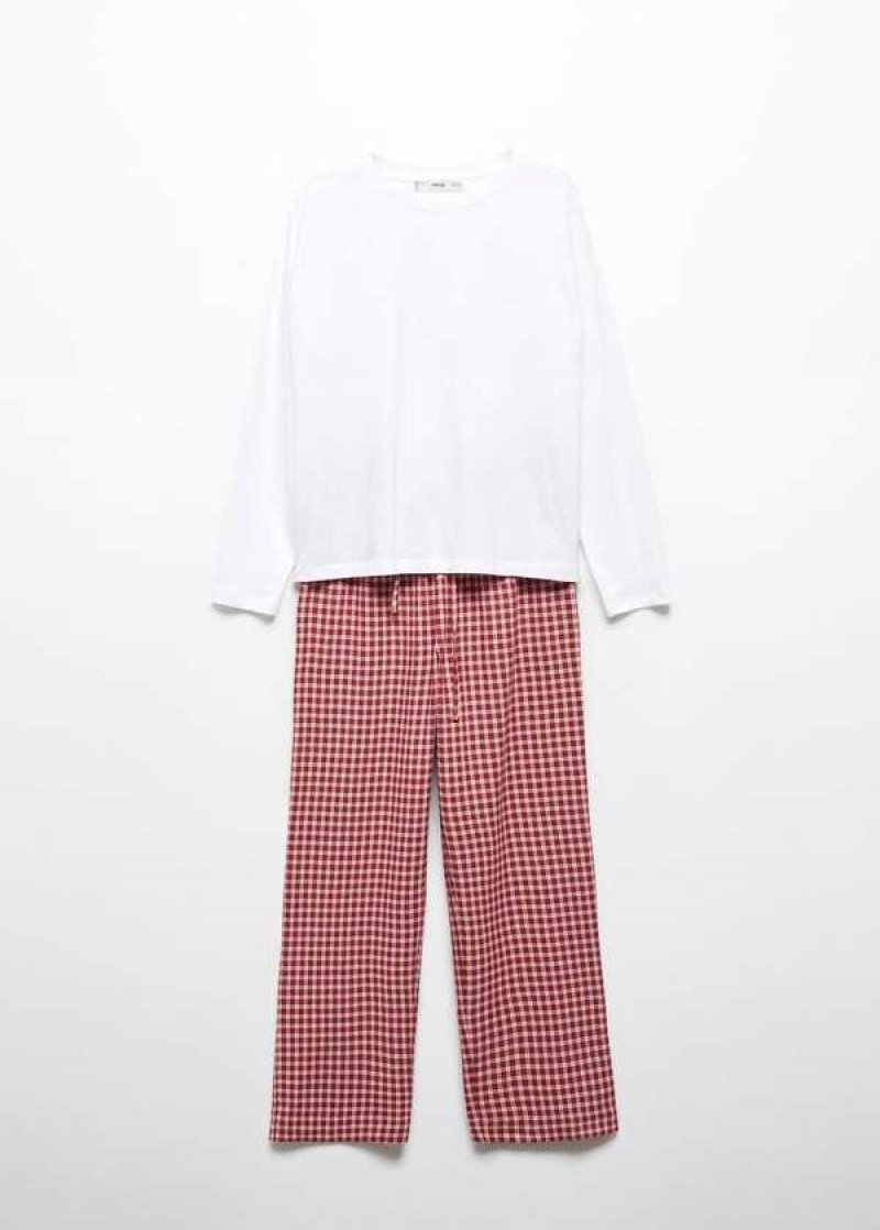 Mango Check Long Pyjamas | MNG-23684