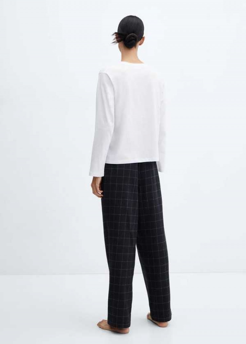 Mango Check Long Pyjamas | MNG-23708