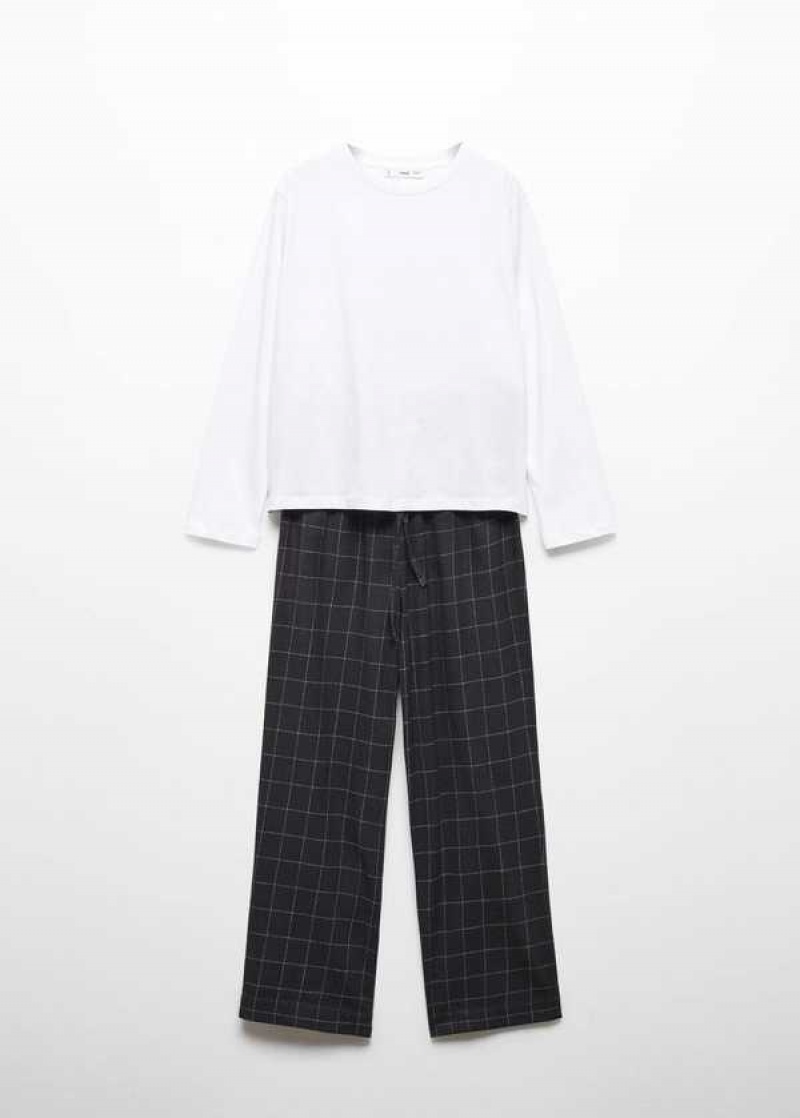 Mango Check Long Pyjamas | MNG-23708