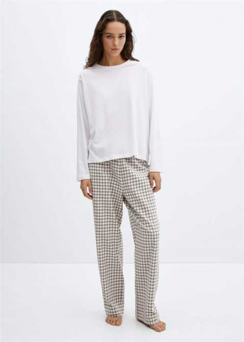 Mango Check Long Pyjamas | MNG-23709