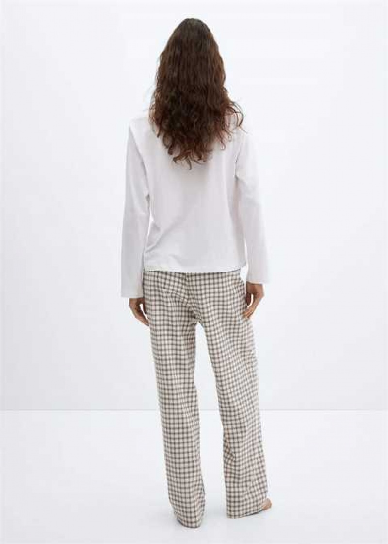 Mango Check Long Pyjamas | MNG-23709