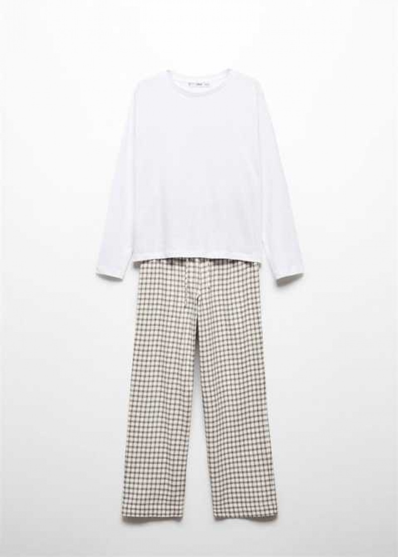 Mango Check Long Pyjamas | MNG-23709