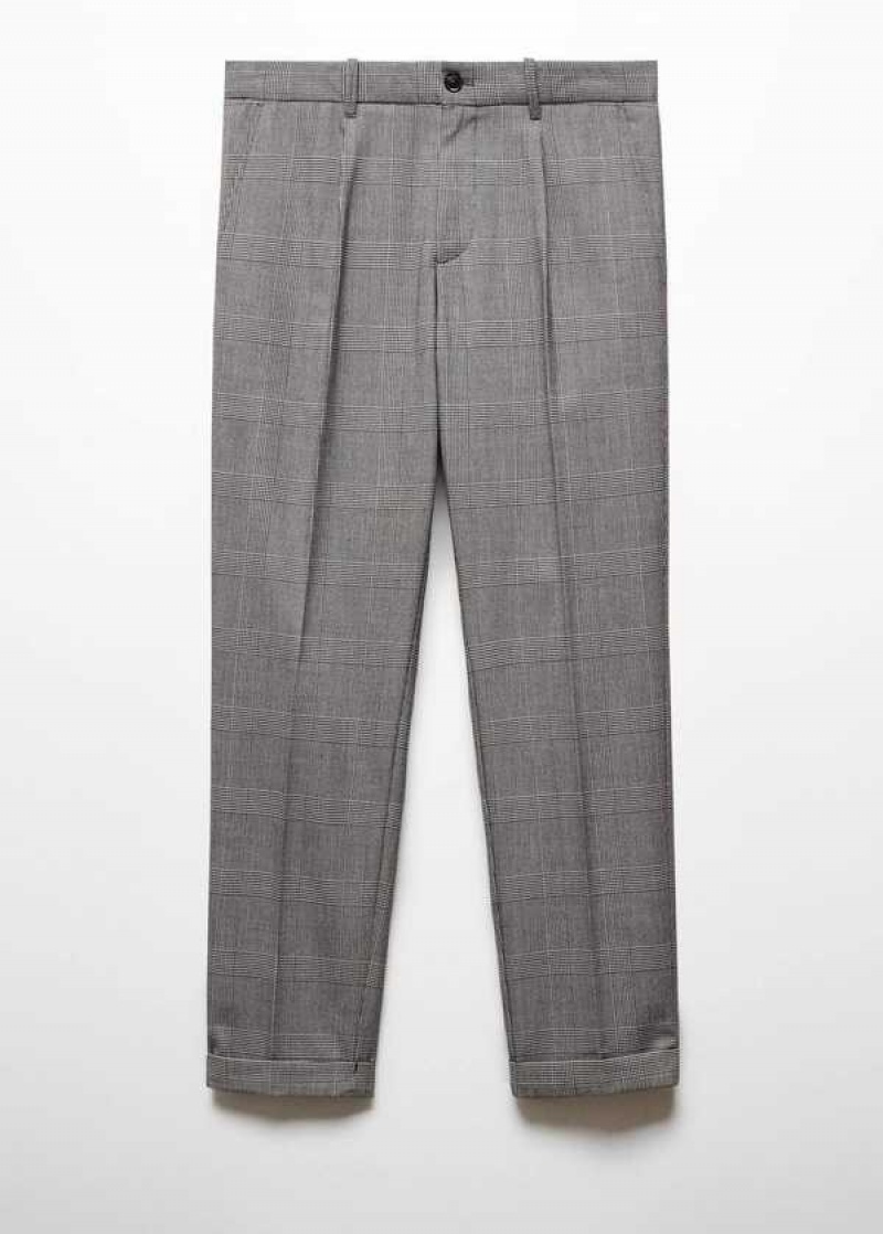 Mango Check Plisovaný Pants | MNG-22521