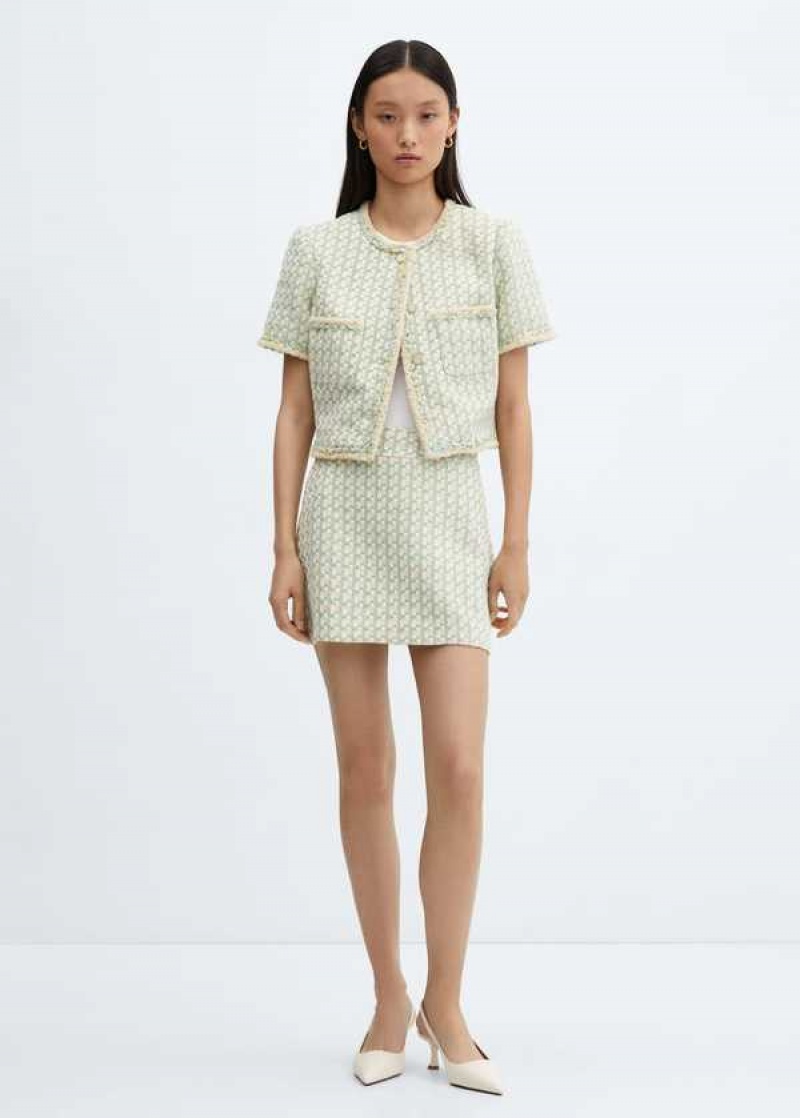 Mango Check Tweed Miniskirt | MNG-24263