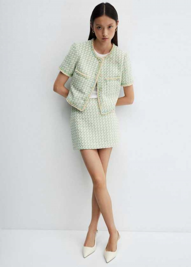 Mango Check Tweed Miniskirt | MNG-24263