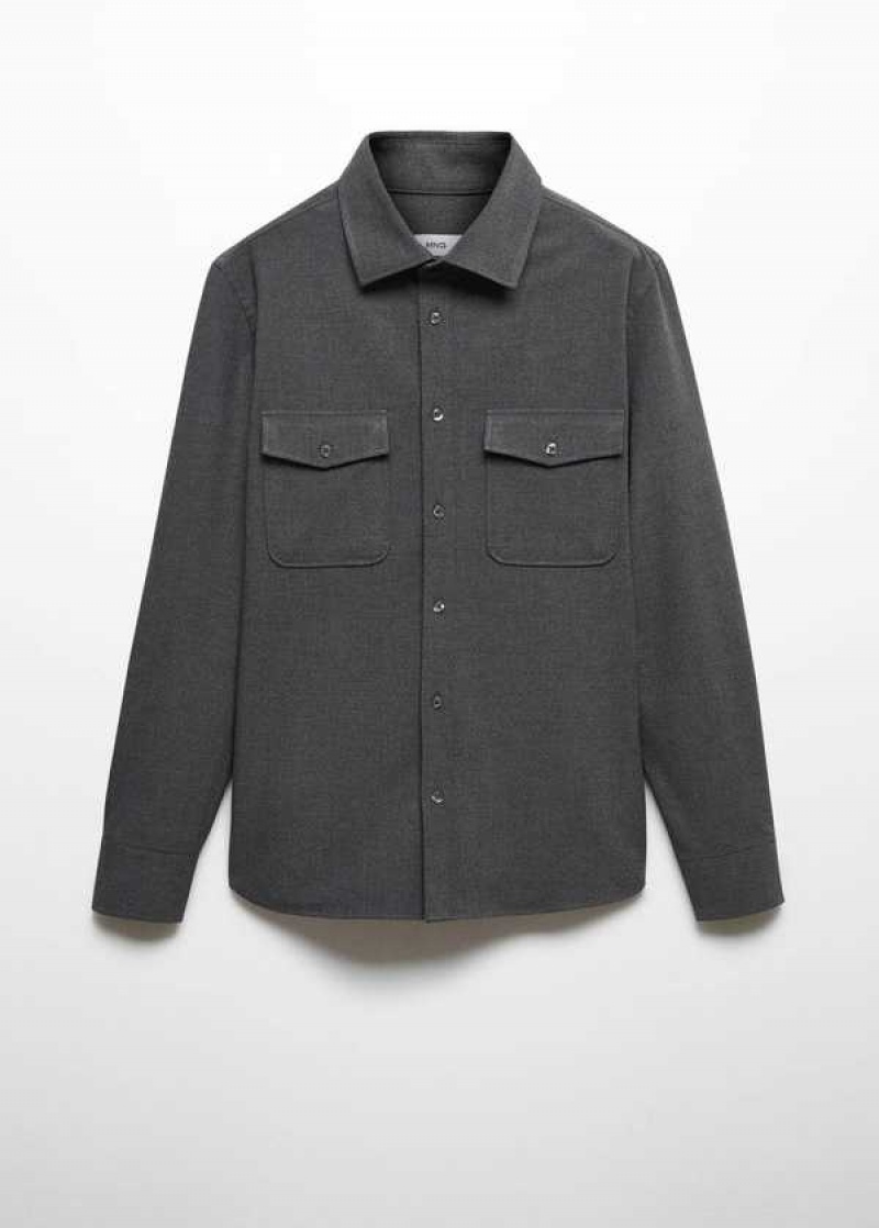 Mango Chest-pocket Bavlněné Overshirt | MNG-22130