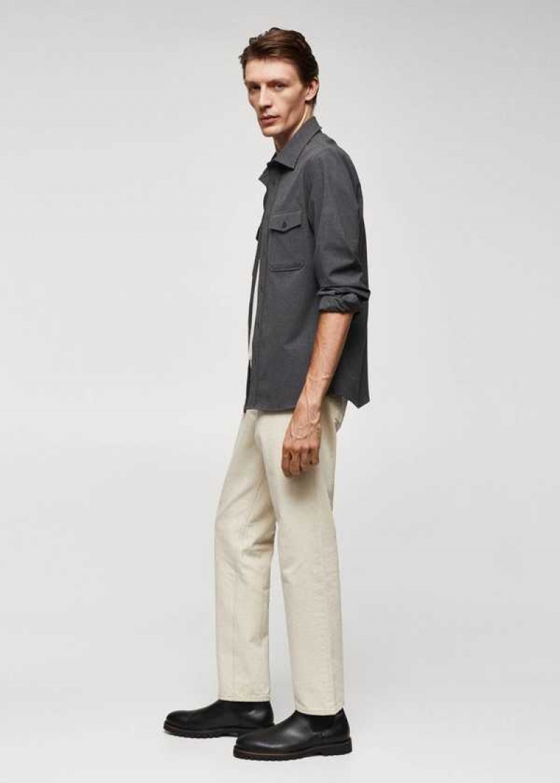 Mango Chest-pocket Bavlněné Overshirt | MNG-22130