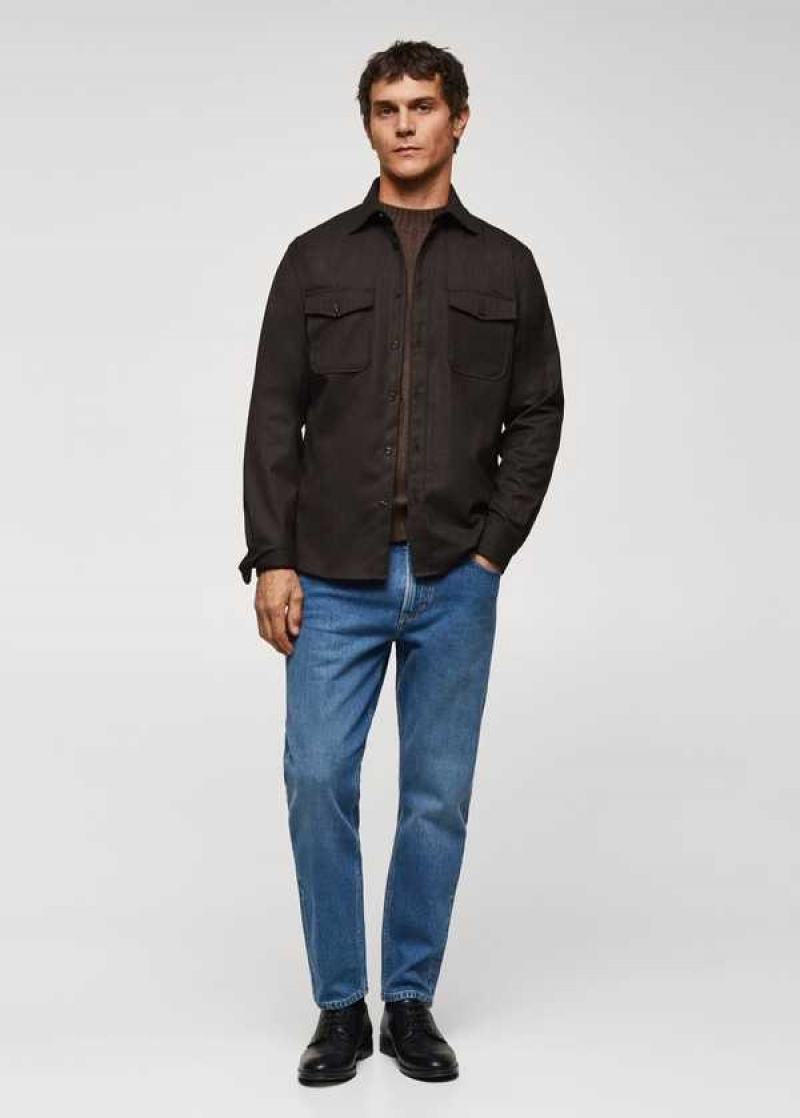 Mango Chest-pocket Bavlněné Overshirt | MNG-22128