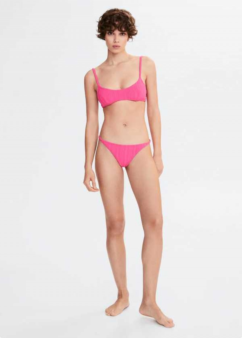 Mango Classic Bikiny Bottoms With Pruhovaný Texture | MNG-23763