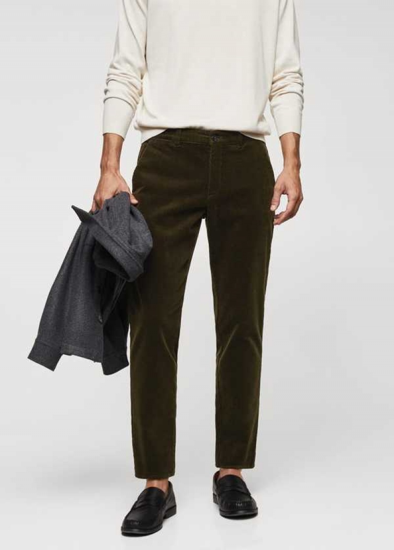 Mango Corduroy Slim-fit Pants With Drawstring | MNG-22509