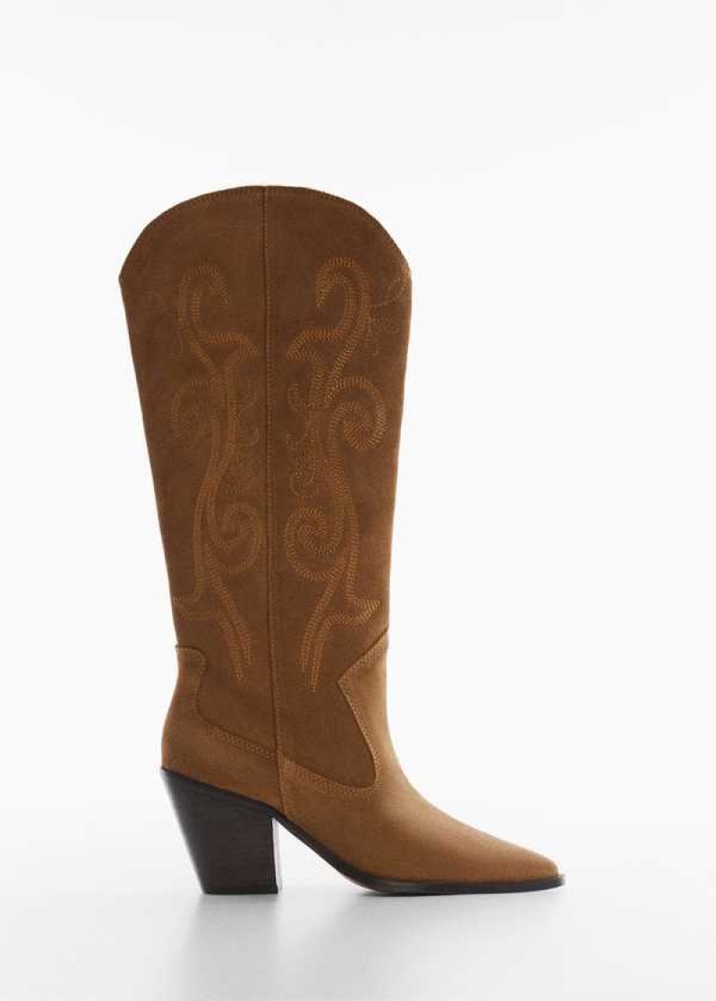 Mango Cowboy Læder Boots | MNG-23531