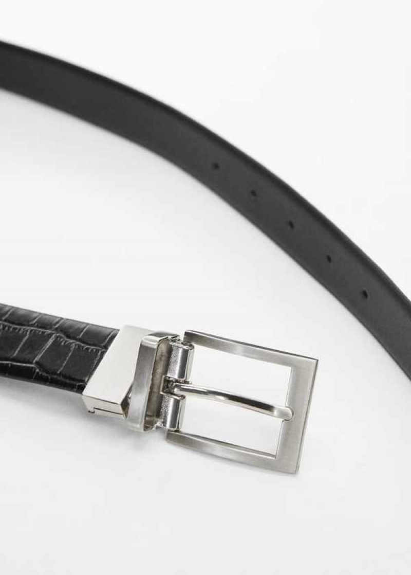 Mango Croc-effect Læder Belt | MNG-21203