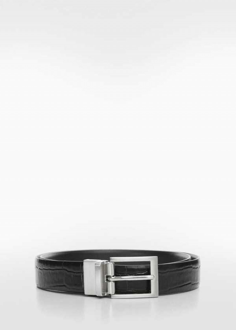 Mango Croc-effect Læder Belt | MNG-21203