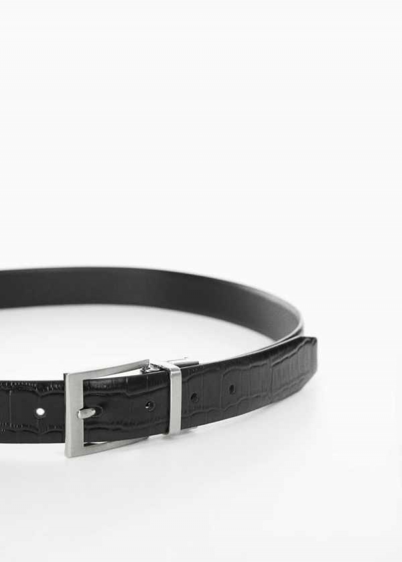 Mango Croc-effect Læder Belt | MNG-21203