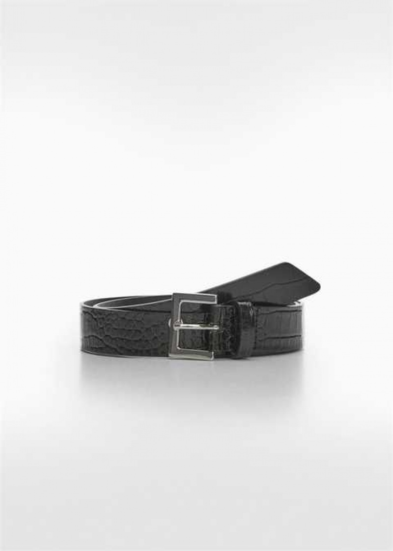 Mango Croc-effect Læder Belt | MNG-22945