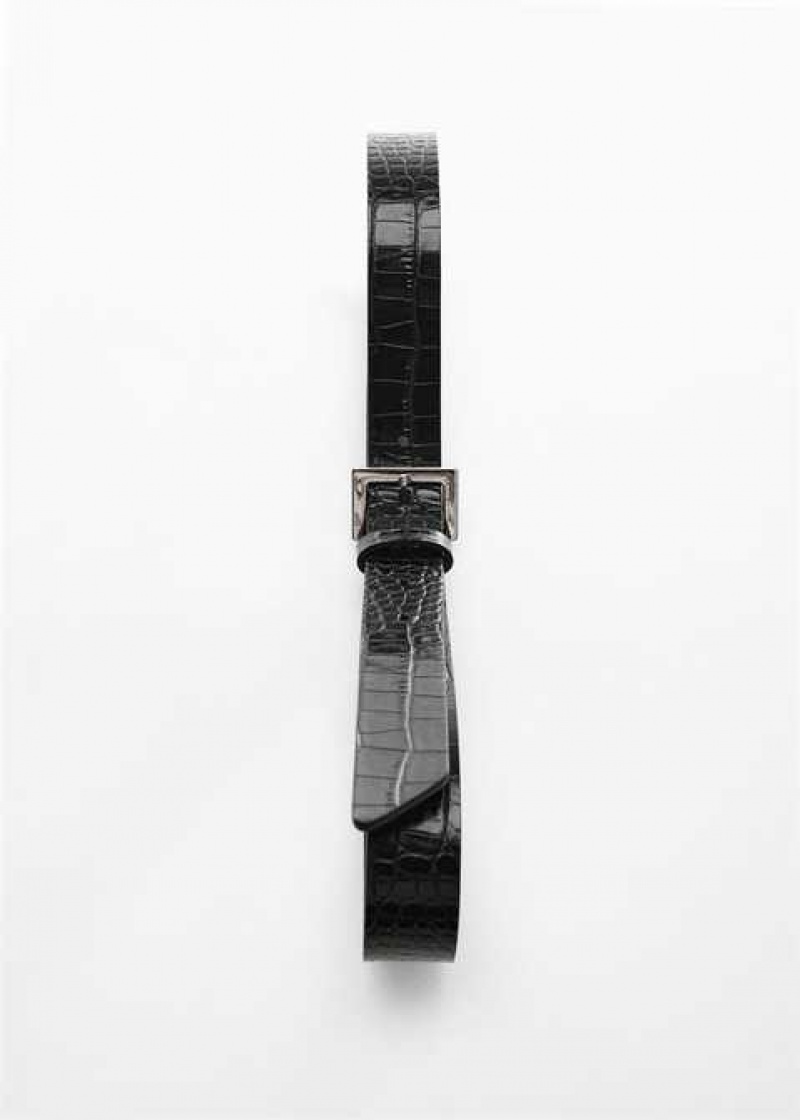 Mango Croc-effect Læder Belt | MNG-22945