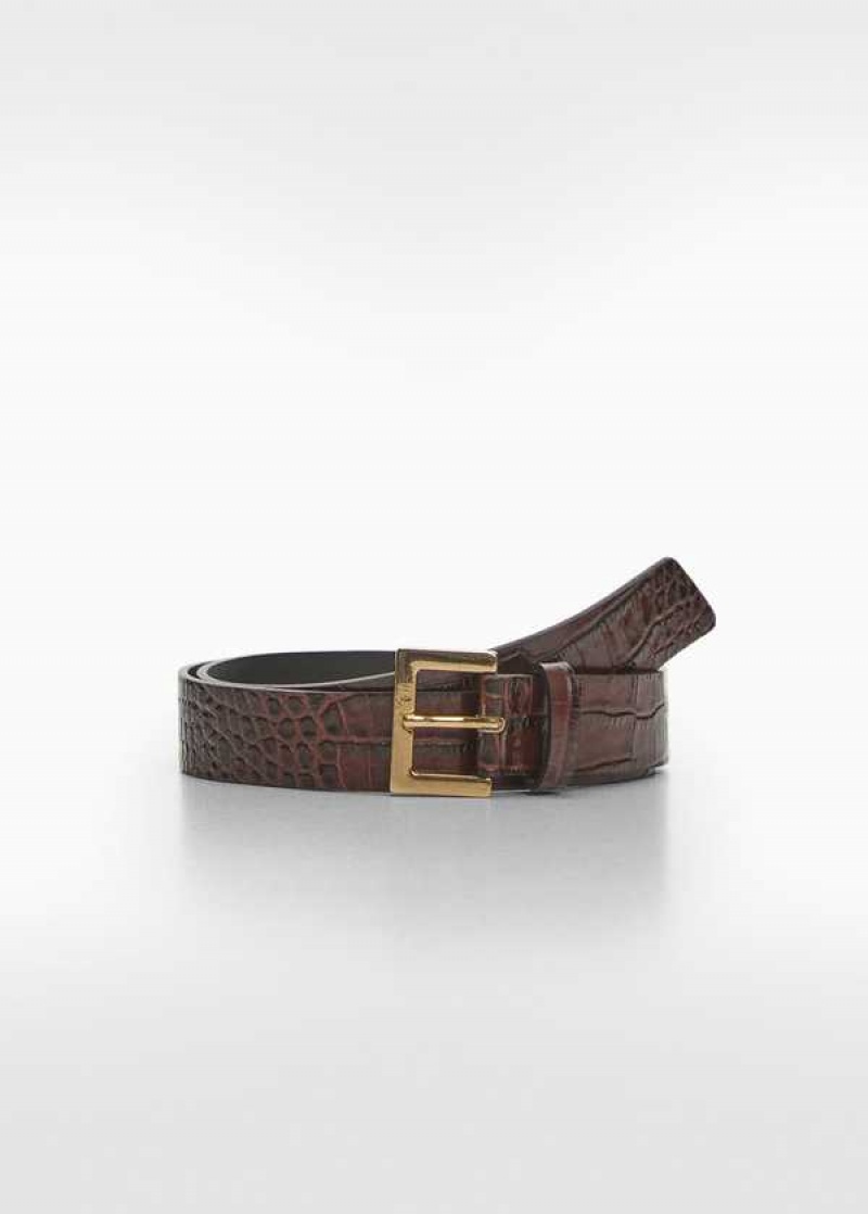 Mango Croc-effect Læder Belt | MNG-22950