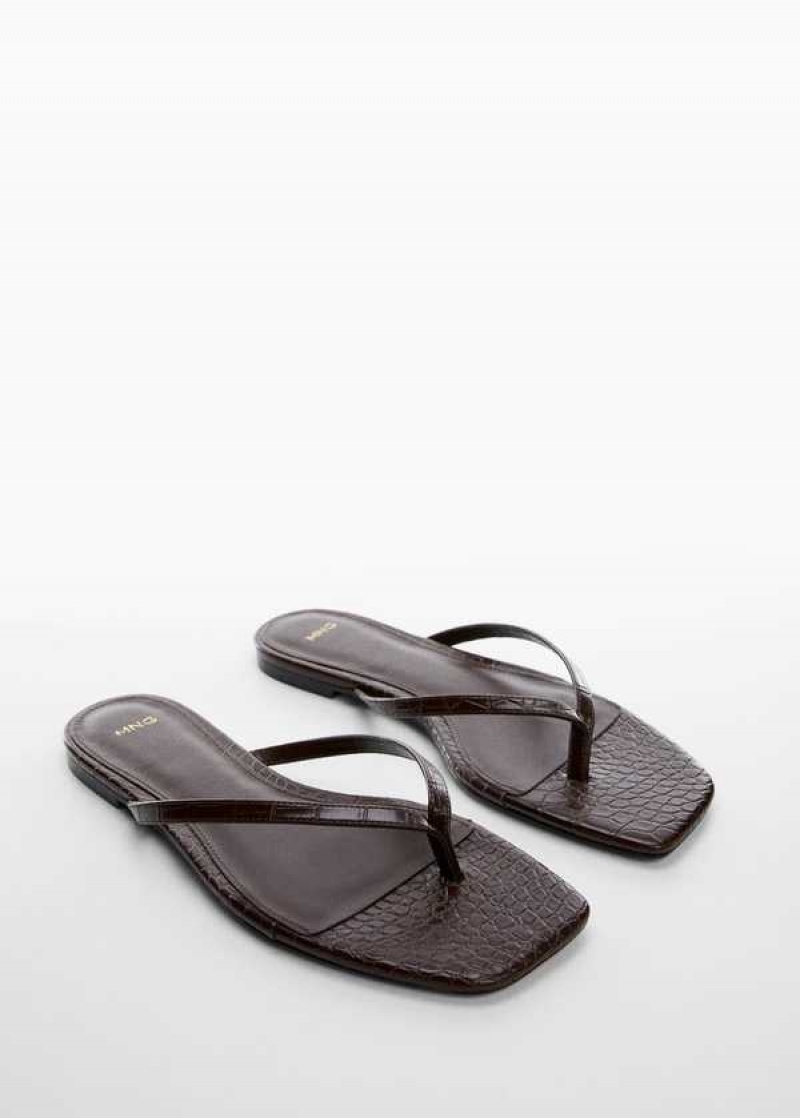 Mango Croc-effect Sandals | MNG-23548