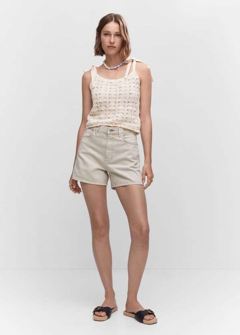 Mango Crochet Top With Ties | MNG-24719