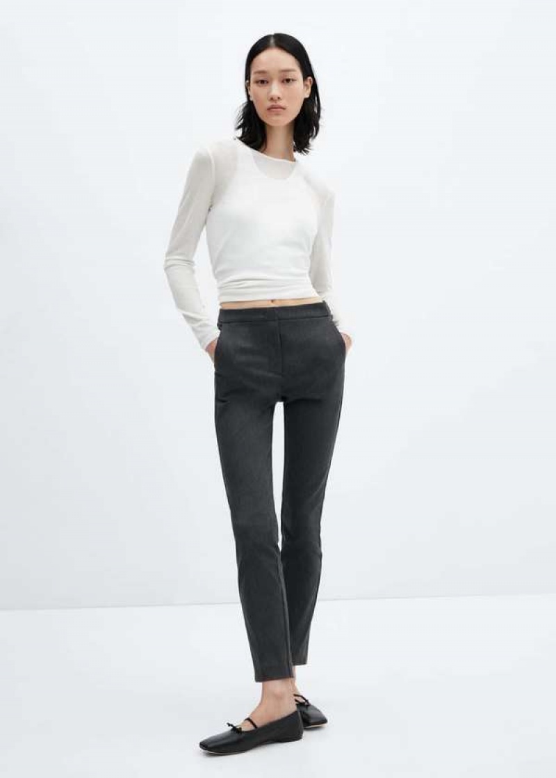 Mango Crop Hubená Pants | MNG-24556