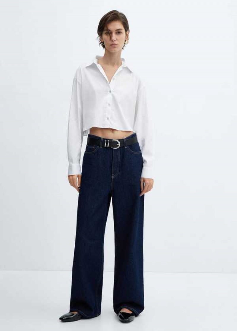 Mango Cropped Bavlněné Shirt | MNG-25225