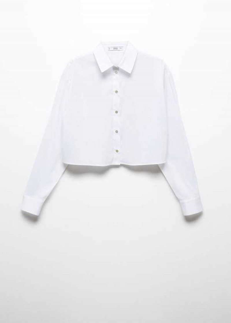 Mango Cropped Bavlněné Shirt | MNG-25225