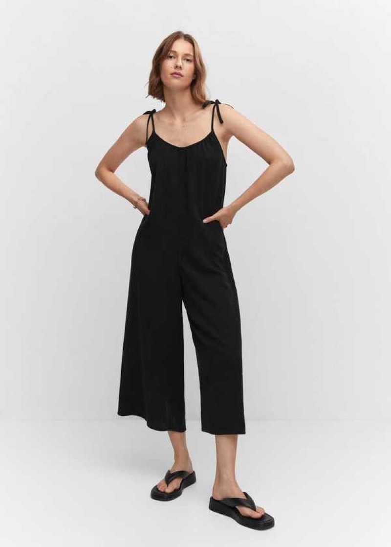 Mango Cropped Jumpsuit With Straps | MNG-25748