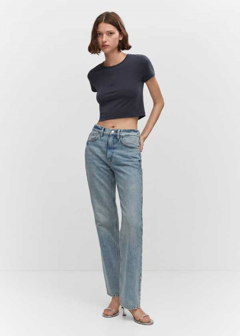 Mango Cropped Modal T-shirt | MNG-25017