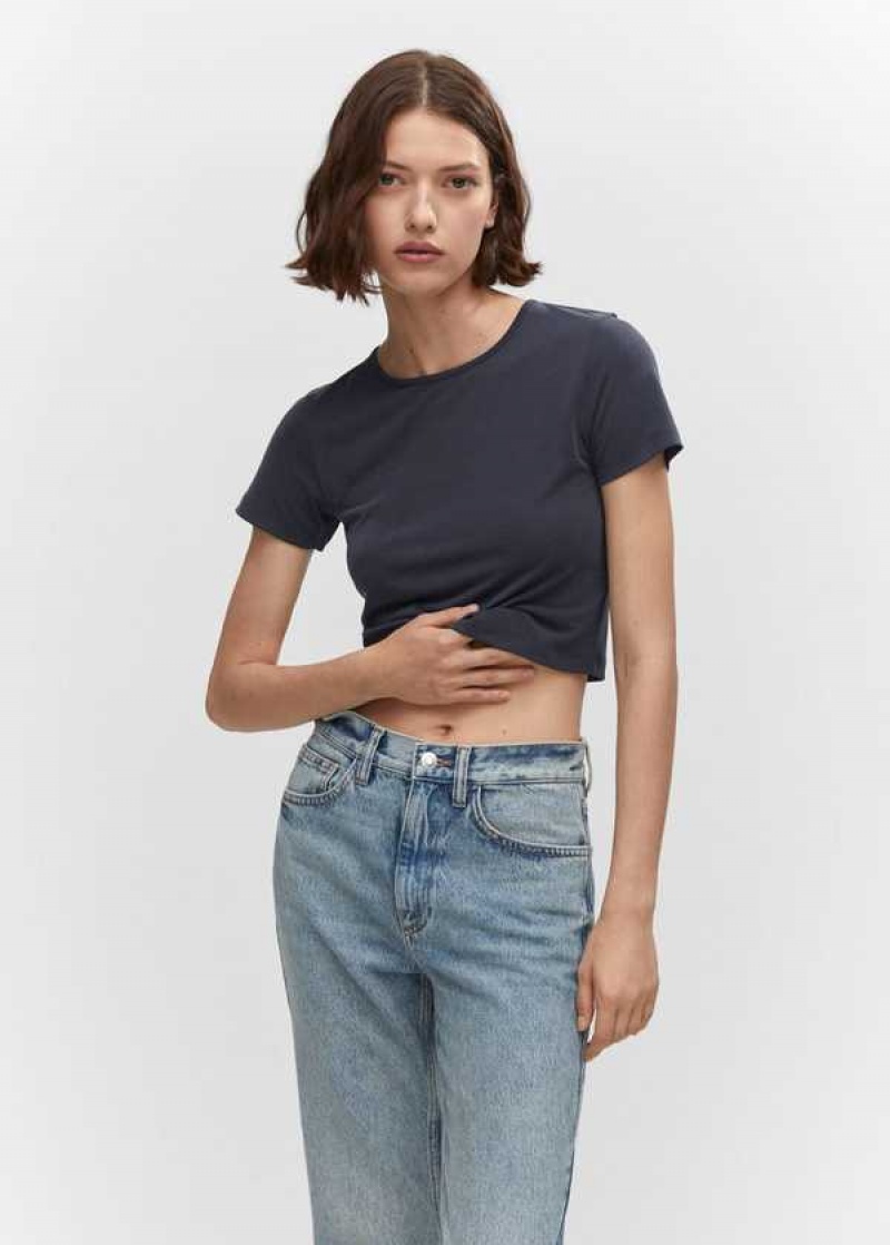 Mango Cropped Modal T-shirt | MNG-25017