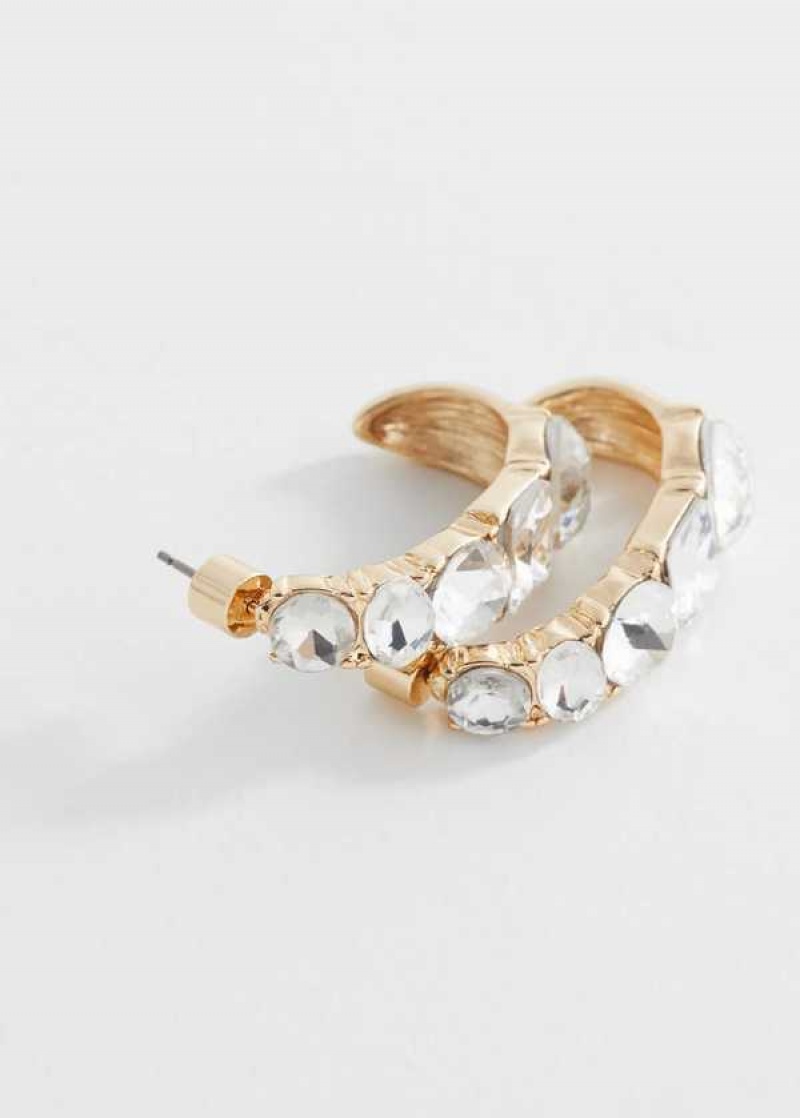 Mango Crystal Hoop Earrings | MNG-22793