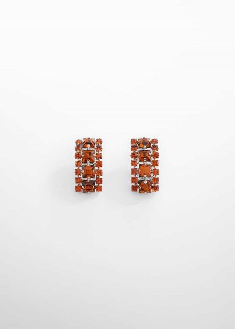 Mango Crystal Square Earrings | MNG-22769