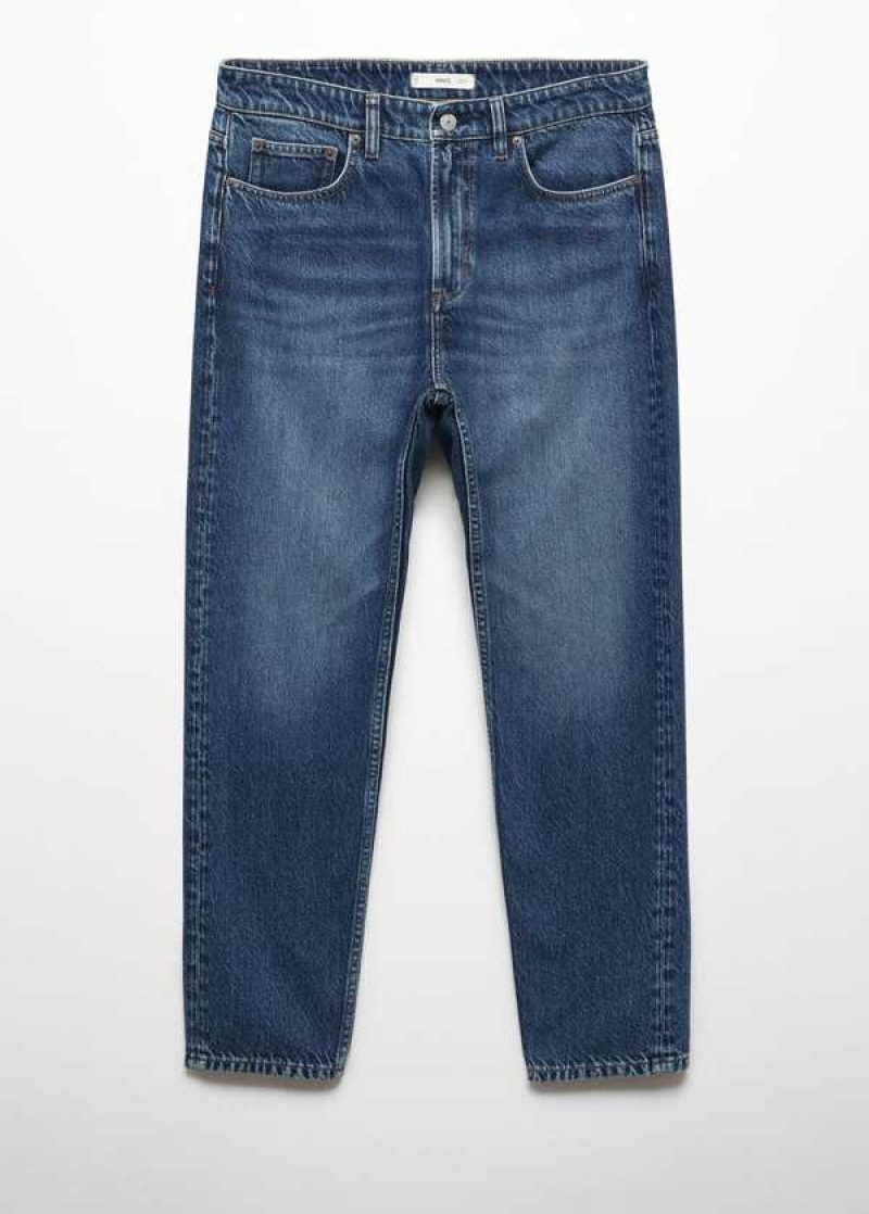 Mango Dark-wash Tapered-fit Jeans | MNG-21857